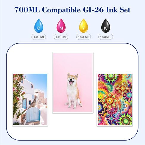 GI-26 GI26 GX7120 Ink Bottles Set Compatible for Canon 26 GI-26 GI26 26 Ink Refill Bottles Work for Canon MAXIFY GX4020 GX3020 GX7120 GX7021 GX6021 GX5020 GX5120 GX7020 GX6020 GX6120 Megatank Printer in Kuwait