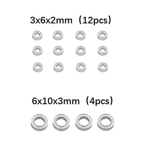 RC Car Parts Compatible with WPL C14 C24 B36 for MN D90 for MN-90 for MN99S RC Car Upgrade Parts Accessories 16PCS Steel Bearing 3x6x2mm 6x10x3mm in Kuwait