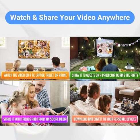 بطاقة تهنئة فيديو مخصصة للأطفال - عرض شرائح صور مخصص - تذكار عيد ميلاد جميل للأطفال - شاشة LCD مقاس 7 بوصات، سعة تخزين 8 جيجابايت، بطارية قابلة لإعادة الشحن، تصميم تشغيل فوري in Kuwait