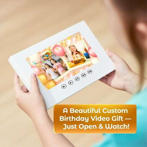 Custom Slideshow Birthday Card for Girls – Upload Photos – Personal Video Gift for Kids – 7" LCD Digital Screen, 8GB, Rechargeable, Full Color Video Album in Kuwait