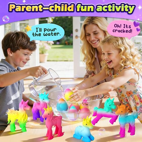 Unicorn Hatching Rainbow Eggs for Kids - 6 Pack Magic Growing Unicorn Toys for Girls Age 3-8 - Birthday Gifts, Easter Basket Stuffers & Party Favors for 3+ Year Old - Girl Gifts for Ages 3 4 5 6 7 8 in Kuwait