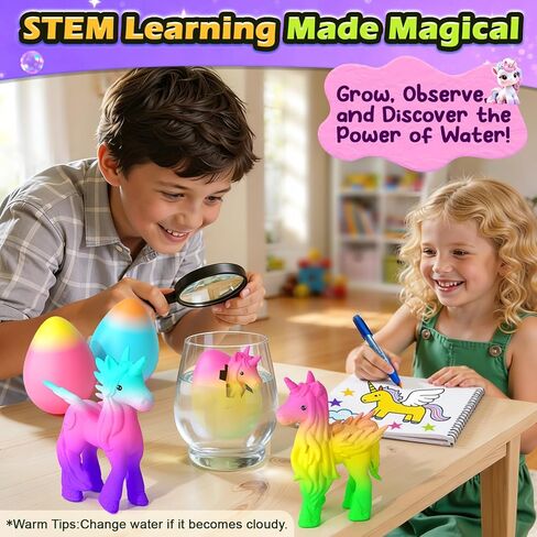 Unicorn Hatching Rainbow Eggs for Kids - 6 Pack Magic Growing Unicorn Toys for Girls Age 3-8 - Birthday Gifts, Easter Basket Stuffers & Party Favors for 3+ Year Old - Girl Gifts for Ages 3 4 5 6 7 8 in Kuwait