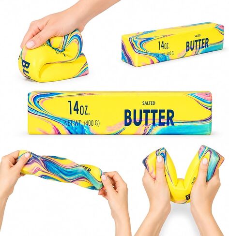Butter Squishy Toy, Soft Slow Rising Squeeze Butter Squishy, Realistic Texture Sensory Play Toy, Fidget Toy Fun Desk Toy for Kids, Teens & Adults (Small) in Kuwait