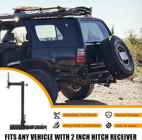 JDMSPEED RV Spare Tire Carrier Mount Adjustable Trailer Hitch with 2 Inch Receiver Compatible with 16" 16.5" 19.5" 22.5" 24" Wheels for Vans SUVs and Motorhomes in Kuwait