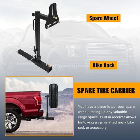 JDMSPEED RV Spare Tire Carrier Mount Adjustable Trailer Hitch with 2 Inch Receiver Compatible with 16" 16.5" 19.5" 22.5" 24" Wheels for Vans SUVs and Motorhomes in Kuwait