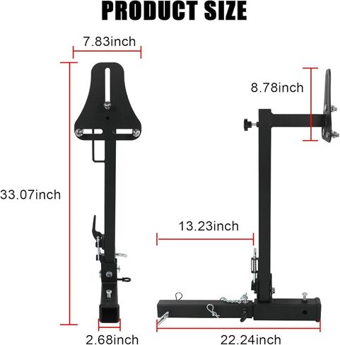 JDMSPEED RV Spare Tire Carrier Mount Adjustable Trailer Hitch with 2 Inch Receiver Compatible with 16" 16.5" 19.5" 22.5" 24" Wheels for Vans SUVs and Motorhomes in Kuwait