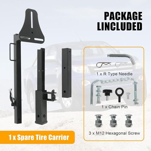JDMSPEED RV Spare Tire Carrier Mount Adjustable Trailer Hitch with 2 Inch Receiver Compatible with 16" 16.5" 19.5" 22.5" 24" Wheels for Vans SUVs and Motorhomes in Kuwait