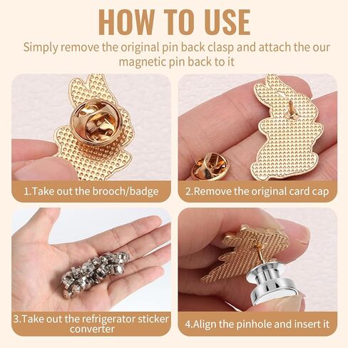 50 PCS Magnetic Pin Backs for Enamel Pins - Convert Pins to Refrigerator Magnets, Decorative Fridge Magnets for Home, Office, Whiteboard, Fridge Decor (Enamel Pins Not Included) in Kuwait