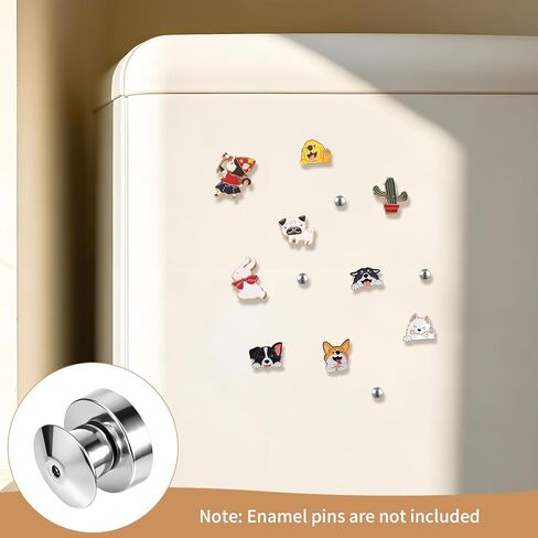 50 PCS Magnetic Pin Backs for Enamel Pins - Convert Pins to Refrigerator Magnets, Decorative Fridge Magnets for Home, Office, Whiteboard, Fridge Decor (Enamel Pins Not Included) in Kuwait