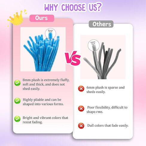 Lemosyu 850PCS Pipe Cleaner Flower Kit, 13 Colors Thick Chenille Stems (8mm) with Manual & Video Tutorial for DIY Bouquets, Party Decor & Heartwarming Gifts in Kuwait