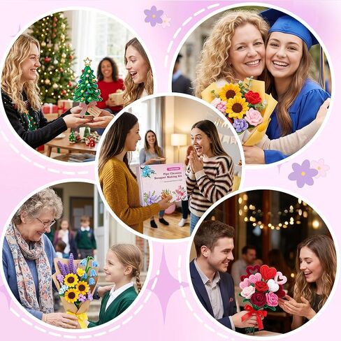 Lemosyu 850PCS Pipe Cleaner Flower Kit, 13 Colors Thick Chenille Stems (8mm) with Manual & Video Tutorial for DIY Bouquets, Party Decor & Heartwarming Gifts in Kuwait