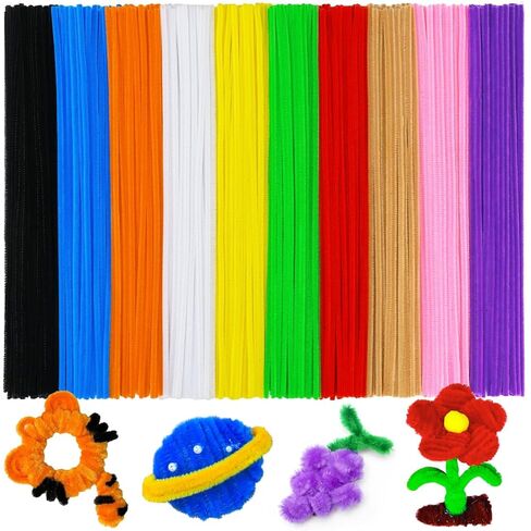 Eppingwin Multi-Colored Pipe Cleaners, 12 inch Chenille Stems for Crafts, Pipe Cleaners Craft Supplies for Art, DIY Projects (Multi-Colored) in Saudi Arabia