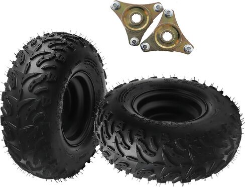 14x5.00x6 14x5-6 14/5.00-6 14x5.00-6 مجموعة عجلات الإطارات مع محور المحور الخلفي 6 بوصة 3-Lug 2-Ply Tubeless لـ ATV Go-Kart Quad Mini Bike Buggy Golf Cart Taotao - مجموعة من 2 مع (23T محاور) in Kuwait