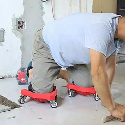 Rolling Knee Creepers with 3 Casters & Comfortable Gel Cushions for Tile Installation Masonry Car Repairing, Full 360° Turn Capability Without Lifting from The Floor in Kuwait