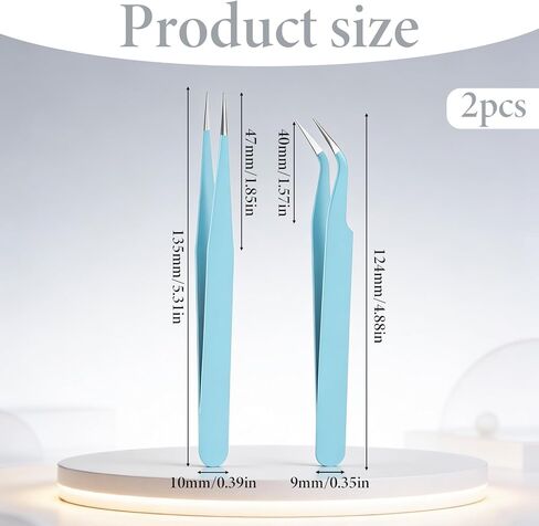 Sticker Tweezers, 2 Pcs Craft Tweezers Scrapbooking Tools Precision Tweezer Blue Cute Crafting Tweezer for Stickers Lashes Electronics Scrapbooking (Light Blue) in Kuwait