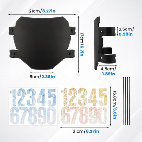 Number Plate for Ebike, Universal Downhill Electric Bike Plate Fit for Q20, S1/S2/Y1/RX, X1S/X/X2, MX3/MX4/MX5, XXX, Pro SS/SR/S, Soleil 01, Mantis, Durable Protective Plate with Number Stickers in Kuwait