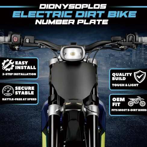 Electric Bike Front Number Plate – Compatible with Q20, S1/S2/Y1/RX, X1S/X/X2, LBX, Sting MX3/MX4/MX5, XXX, Mantis, Dragster, Pro SS/SR/S, Soleil 01, RTR in Kuwait