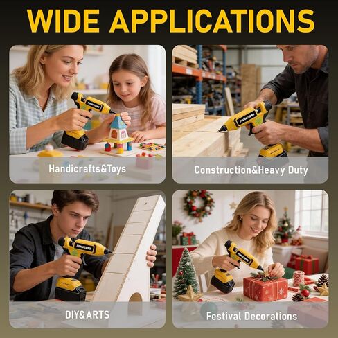 110W Cordless Hot Glue Gun Compatible with DeWalt 18V Battery, Upgraded Digital Adjustable Temp Heavy Duty Glue Gun with 20 Full-Size Sticks for DIY, Arts, Crafts & Home Repair (Battery Not Included) in Kuwait