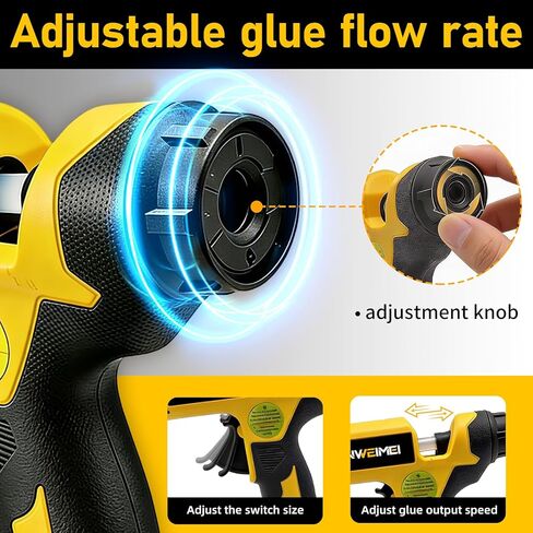 110W Cordless Hot Glue Gun Compatible with DeWalt 18V Battery, Upgraded Digital Adjustable Temp Heavy Duty Glue Gun with 20 Full-Size Sticks for DIY, Arts, Crafts & Home Repair (Battery Not Included) in Kuwait