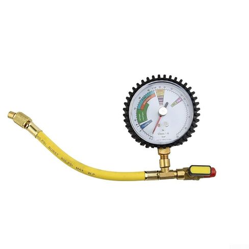 جهاز قياس ضغط النيتروجين النحاسي HVAC R134a R22 R410A، 80 مم -1 إلى 60 بار، أداة اختبار تسرب 1/4 SAE للسيارات المنزلية AC in Kuwait