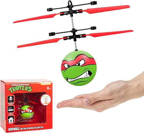 لعبة سلاحف النينجا رافائيل الطائرة من World Tech Toys - كرة طائرة تستشعر الحركة مع شحن USB - مرخصة من TMNT - طائرة بدون طيار داخلية/خارجية للأطفال من سن 6 سنوات فما فوق in Kuwait