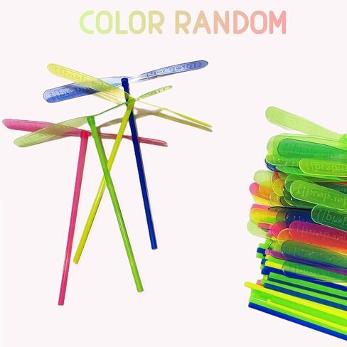 240 Pieces Hand Helicopter Spinner Hand Rub Plastic Propeller Outdoor Flying Plastic Dragonfly Toy Color Toy in Kuwait