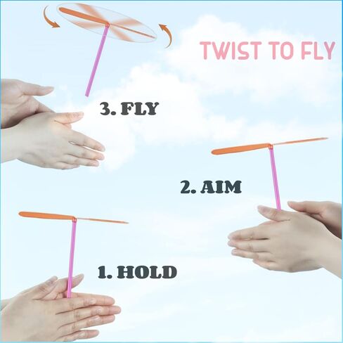 240 Pieces Hand Helicopter Spinner Hand Rub Plastic Propeller Outdoor Flying Plastic Dragonfly Toy Color Toy in Kuwait