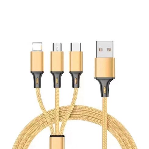 Multi Charging Cable 4FT 3 in 5 USB Charging Cable for Multiple Devices, Braided Universal Phone Charger Cord with Type-C Micro USB IP Port in Saudi Arabia