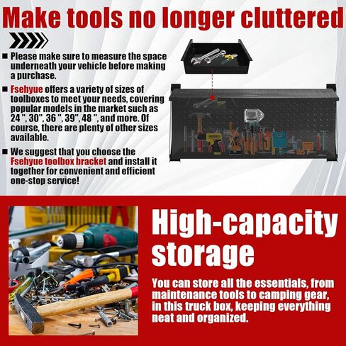 39 Inch Truck Bed Tool Box Heavy Duty Diamond Plate ToolBox with Sliding Shelf and Lock Tool Box Chest Chest Storage Organizer with Lock and Keys for Trucks Trailers RVs Pick Up in Kuwait