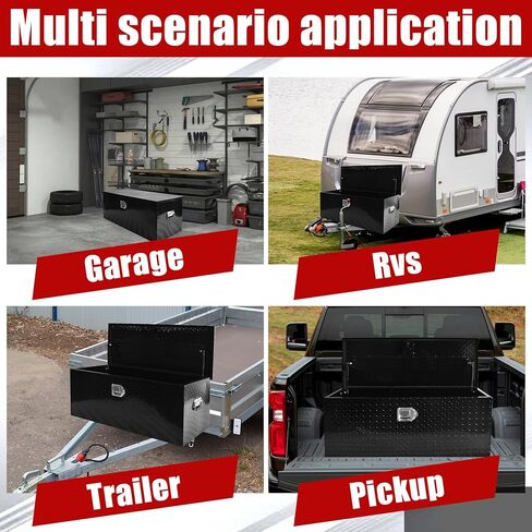 39 Inch Truck Bed Tool Box Heavy Duty Diamond Plate ToolBox with Sliding Shelf and Lock Tool Box Chest Chest Storage Organizer with Lock and Keys for Trucks Trailers RVs Pick Up in Kuwait