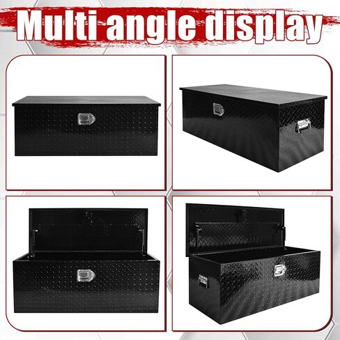 39 Inch Truck Bed Tool Box Heavy Duty Diamond Plate ToolBox with Sliding Shelf and Lock Tool Box Chest Chest Storage Organizer with Lock and Keys for Trucks Trailers RVs Pick Up in Kuwait