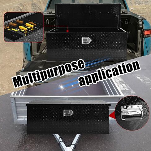39 Inch Truck Bed Tool Box Heavy Duty Diamond Plate ToolBox with Sliding Shelf and Lock Tool Box Chest Chest Storage Organizer with Lock and Keys for Trucks Trailers RVs Pick Up in Kuwait