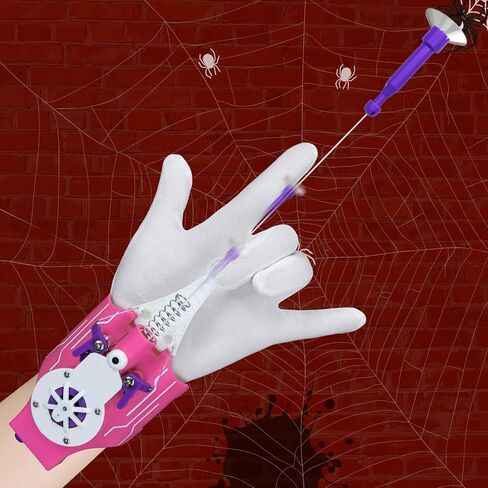 Spider Web Shooters, Web Launcher with Gloves, Realistic Web-Slinging Action Safe and Fun Superhero Toy for Men and Kids - Black in Kuwait