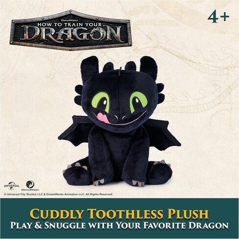 DreamWorks Dragons كيفية تدريب تنينك، لعبة قطيفة محبوبة بلا أسنان، حيوانات محشوة، سلع أفلام، ألعاب أطفال، للأعمار من 3 سنوات فما فوق، 10 بوصات in Kuwait