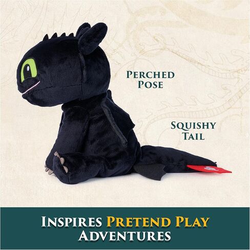 DreamWorks Dragons كيفية تدريب تنينك، لعبة قطيفة محبوبة بلا أسنان، حيوانات محشوة، سلع أفلام، ألعاب أطفال، للأعمار من 3 سنوات فما فوق، 10 بوصات in Kuwait
