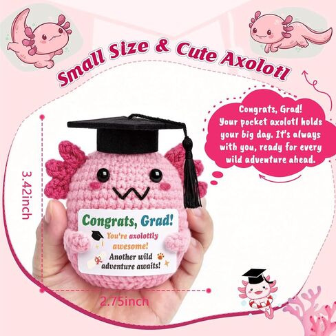 هدايا التخرج، اليدوية الكروشيه axolotl لمرحلة ما قبل الروضة مرحلة ما قبل المدرسة رياض الأطفال الابتدائية طلاب المدارس الثانوية المتخرجين، الصف الخامس 2026 هدية التخرج للفتيات الأولاد له لها in Kuwait