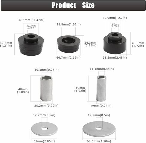 7-132 Body Mount Bushing Kit for 1978-1988 Buick Regal/Chevy Malibu, Black Polyurethane Replacement Bushings in Kuwait