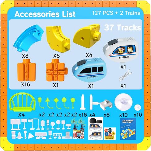 Electric Train Set Cube Track for Kids Ages 4-8, Infinity Racer 3D Train for Toddlers, Track Fusion Building Toy with Anti Gravity Race Track, STEM Learning Fun Gift for Boys Girls, Include 2 Trains in Kuwait
