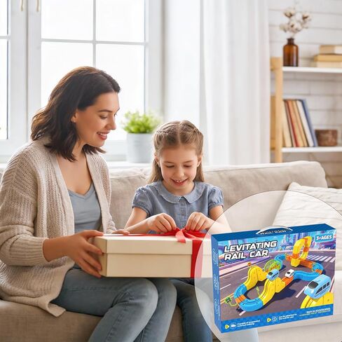 Electric Train Set Cube Track for Kids Ages 4-8, Infinity Racer 3D Train for Toddlers, Track Fusion Building Toy with Anti Gravity Race Track, STEM Learning Fun Gift for Boys Girls, Include 2 Trains in Kuwait