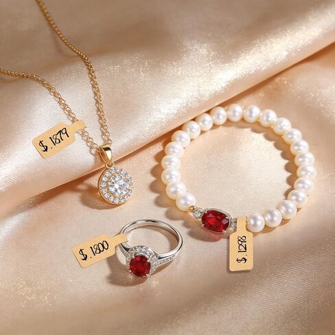 1500 PCS Jewelry Tags, Kraft Blank Jewelry Price Tags, Self-Adhesive Jewelry Price Tags Stickers Labels for Bracelet, Ring, Necklace, Earring Price Identify and Clothing Display in Kuwait