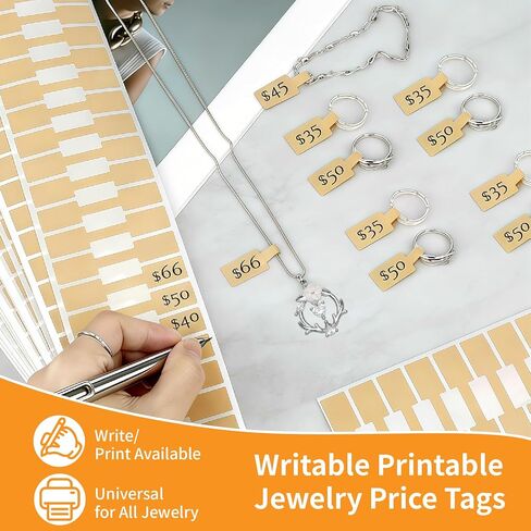 1500 PCS Jewelry Tags, Kraft Blank Jewelry Price Tags, Self-Adhesive Jewelry Price Tags Stickers Labels for Bracelet, Ring, Necklace, Earring Price Identify and Clothing Display in Kuwait