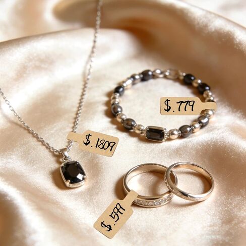 1500 PCS Jewelry Tags, Kraft Blank Jewelry Price Tags, Self-Adhesive Jewelry Price Tags Stickers Labels for Bracelet, Ring, Necklace, Earring Price Identify and Clothing Display in Kuwait