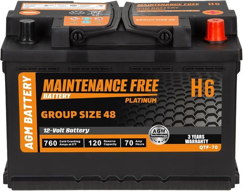 Autocessking H5 حجم المجموعة 47 بدء وإيقاف بطارية السيارة AGM، 12 فولت 60 أمبير، 680 CCA، 100 بطارية سيارة قابلة للشحن RC in Kuwait