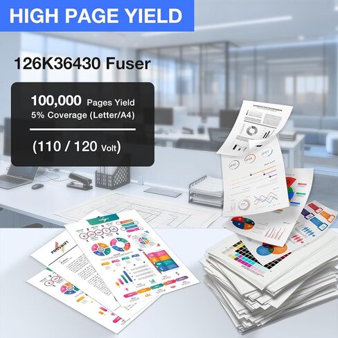 وحدة تجميع المصهر 126K36430 (110 فولت) متوافقة مع طابعة Xerox WorkCentre 6515 6515D 6515DN 6515DNI Phaser 6510 6510D 6510DN 6510DNI in Kuwait