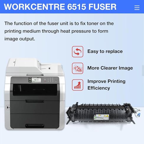 وحدة تجميع المصهر 126K36430 (110 فولت) متوافقة مع طابعة Xerox WorkCentre 6515 6515D 6515DN 6515DNI Phaser 6510 6510D 6510DN 6510DNI in Kuwait