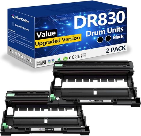نسخة مطورة من وحدة الطبل DR830 بديل متوافق مع Brother DR-830 ​​TN830 TN830XL ​​Drum للاستخدام مع طابعة HL-L2460DW DCP-L2640DW HL-L2480DW HL-L2400D HL-L2405W MFC-L2820DW، أسود مع شريحة in Kuwait