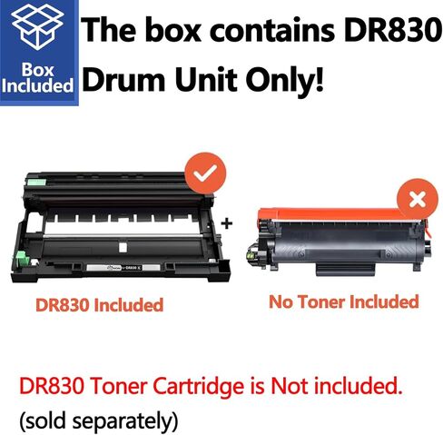 نسخة مطورة من وحدة الطبل DR830 بديل متوافق مع Brother DR-830 ​​TN830 TN830XL ​​Drum للاستخدام مع طابعة HL-L2460DW DCP-L2640DW HL-L2480DW HL-L2400D HL-L2405W MFC-L2820DW، أسود مع شريحة in Kuwait