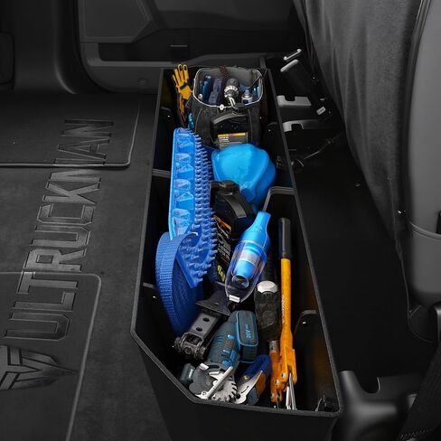 Rear Truck Underseat Storage Box, Fit 2017-2026 Ford F-250 F-350 Super Duty and 2015-2026 Ford F-150 SuperCrew Crew Cab Heavy Duty Rear Under Back Seat Box Organizer, Anti Slip in Kuwait