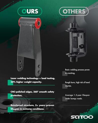 SCITOO Lowering Leveling kit Rear leveling shackles Adjustable 2015-2022 for Ford F-150 Durable Leaf Spring Accessory Suspension Bracket Replacement 513-220 in Kuwait