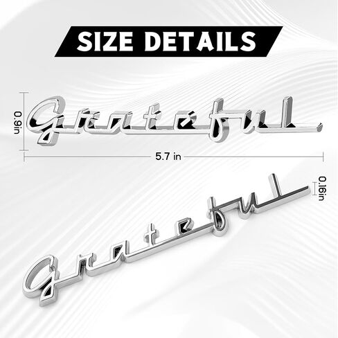 Grateful Car Badge,3D Metal Chrome Grateful Emblem for Cars,Trucks, Pickup, Motorcycles, Windows, Doors, and Flat Surfaces, Vehicle Decorative in Saudi Arabia
